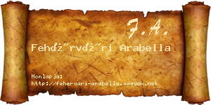 Fehérvári Arabella névjegykártya